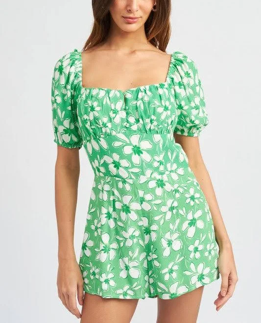 romper Garden Fresh Square Neck Floral Romper AVAH $64