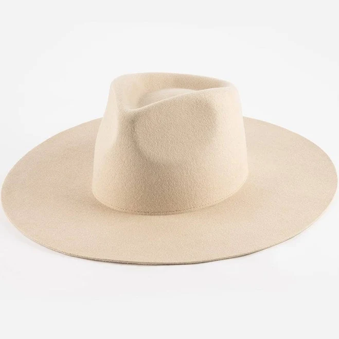 accessory Gigi PIP Wesley Wide Brim Wool Fedora Hat, Womens, M/L, Cream Gigi Pip $138