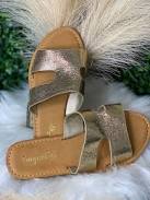 shoes Gold Metallic Slide Sandals The Sisters Boutique $14.95
