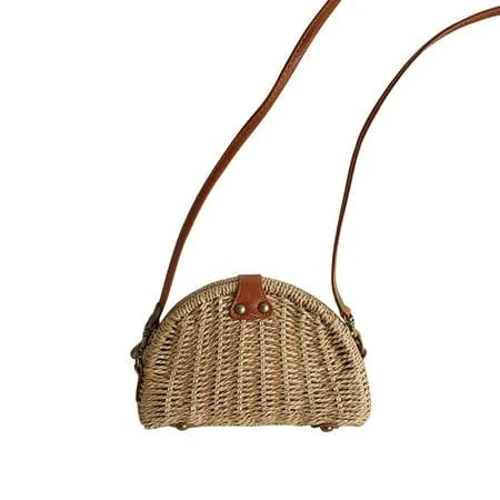 bag Handmade Rattan Straw Crossbody Bag with Magnetic Snap Walmart - Langeriy $17.75