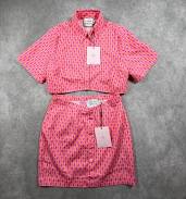 matching set Hello Molly 2pc Set S/xs Pink Orange Geometric Crop Shirt Mini Skirt eBay - jakethedinoguy $49.99