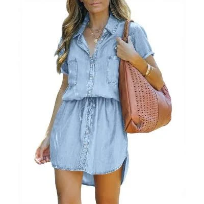 dress Imily Bela Flattering Tie Waist Denim Shirt Dress Target $47.27