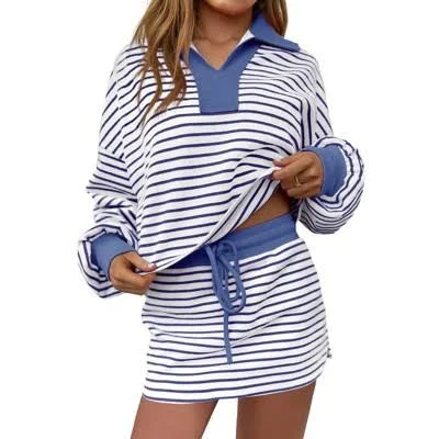 matching set Imily Bela Women's Striped Sweatshirt Skirt Set Target $61.38