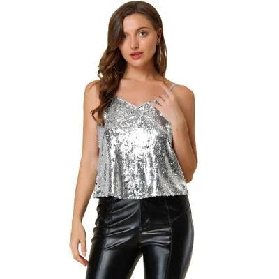top Inspire Chic Women's Sequined Cami Top Target $29.99
