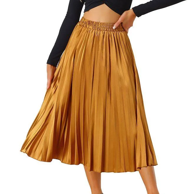 skirt Inspire Chic Women's Skirts Metallic Elastic Waist Midi Pleated Party Skirt Kohl's $36.99