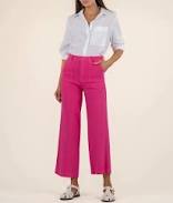 pants Kut From The Kloth Topaz High Waist Crop Wide Leg Linen Women's Blend Pants Teal Poppy $99