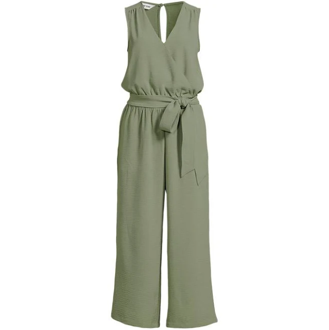 jumpsuit Lands' End Women's Sleeveless Creaseless Wrap Jumpsuit Lands' End $99.95