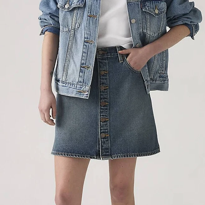skirt Levi's Retro Button Front Skirt Women's Levi's $45.98