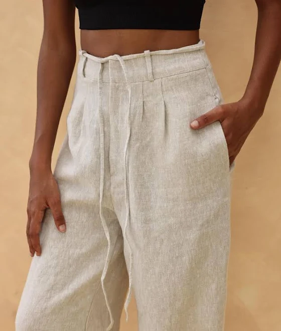 pants LINEN Wide Leg Pants with Pockets Etsy - MyAnAtelierVN $109