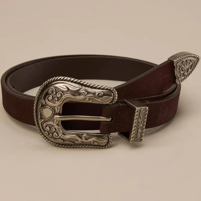 accessory Lucky Brand Women's Rope Engraved Western Buckle Leather Belt Lucky Brand $14.99