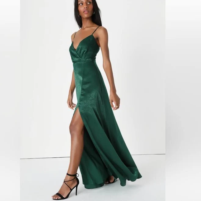 dress Lulus Satin Cowl Neck Maxi Dress Poshmark $40