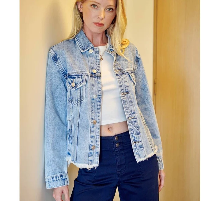 outerwear Maria Vincent Oversized Distressed Denim Jacket Maria Vincent Boutique $89
