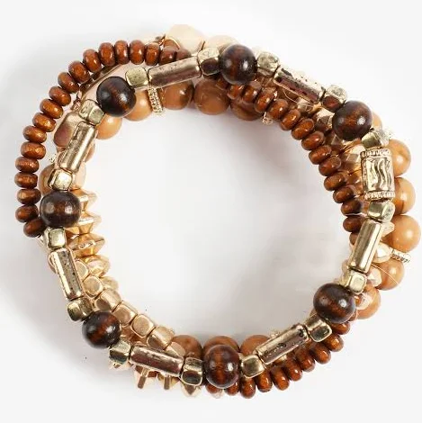 accessory maurices Women's Wood Beaded Stretch Bracelet Set Maurices $12.59