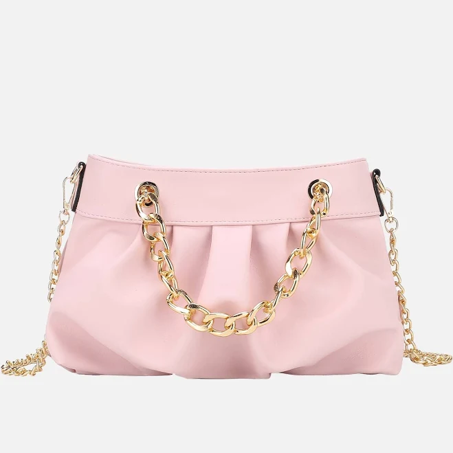 bag MKF Collection Women's Marvila Minimalist Vegan Leather Chain Ruched Shoulder Bag MKF Collection $32.4