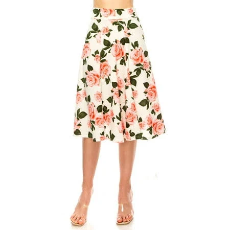 skirt Moa Collection Women's Floral Print A-Line Midi Skirt Walmart - MOA Collection $19.99