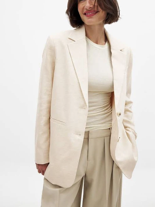 top NA-KD Oversized Tailored Linen Blazer NA-KD $76.96