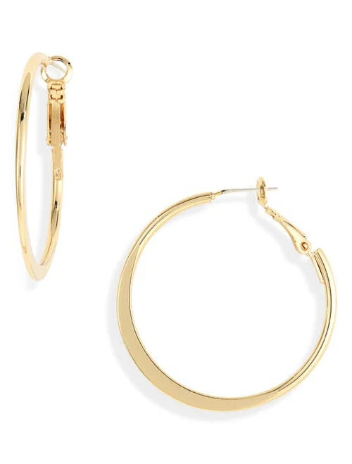 accessory Nordstrom Sterling Silver Plated Demifine Tapered Hoop Earrings Nordstrom $35