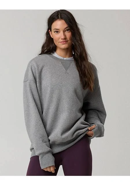top OFFLINE By Aerie Cloud Fleece Oversized Crewneck Sweatshirt Women's Aerie $41.96