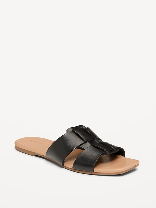 shoes Old Navy Women's Faux-Leather Slide Sandals Old Navy $22.99
