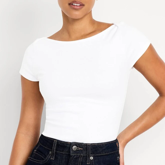 top Old Navy Women's Snug Boatneck T-Shirt Old Navy $10.19