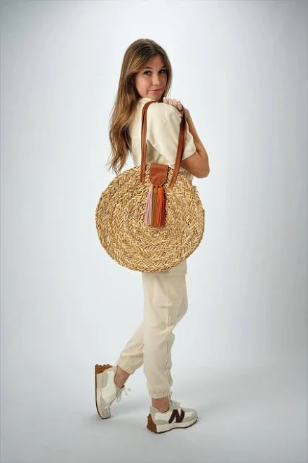 bag Palmdale Straw Suede Tassel Round Bag Anya & Niki $145