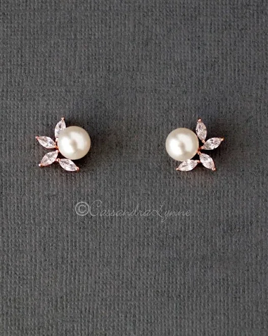 accessory Pearl CZ Pearl Stud Earrings Cassandra Lynne $10