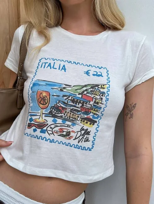 top Princess Polly Edenia Graphic Tee Princess Polly US $31.5