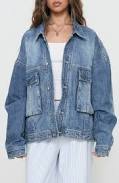 outerwear Princess Polly Women's Kier Oversize Denim Jacket Nordstrom $90