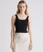 top Quince Women's Cropped Square Neck Ribbed Knit Tank Top Quince $34.9