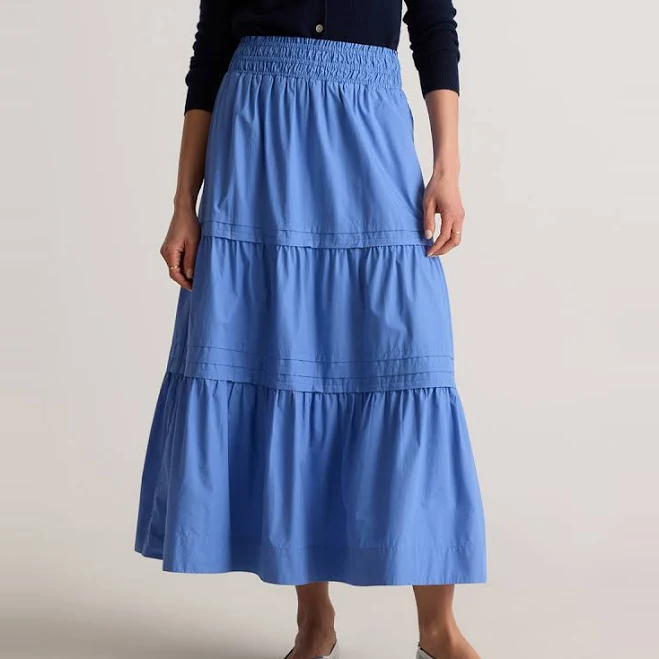 skirt Quince Women's Organic Cotton Poplin Tiered Maxi Skirt Quince $59.9