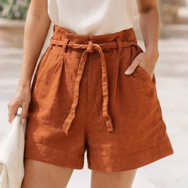 shorts Rag & Bone Burnt Orange Linen Blend Paperbag Waist Shorts Size 10 High eBay - vintagefindsnc64 $68.88
