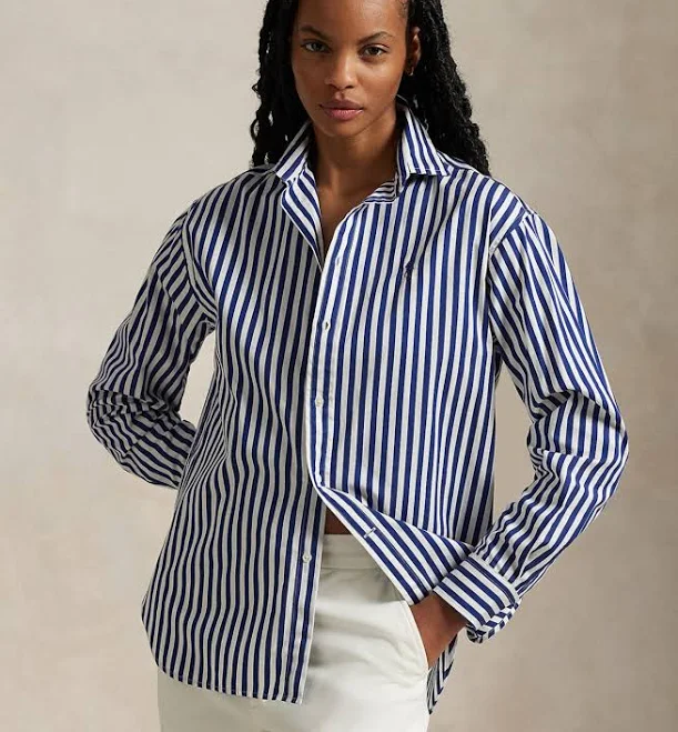 top Ralph Lauren Women's Relaxed Fit Striped Shirt Macy's $168