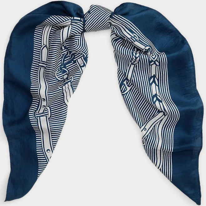 accessory Ralph Lauren Women's Striped Belting-Print Silk Scarf Ralph Lauren $110