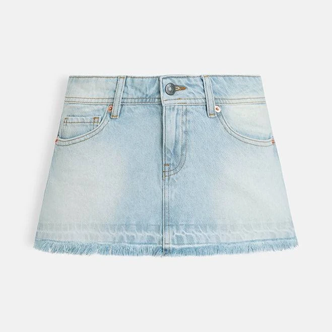 skirt Raw Hem Low Rise Denim Mini Skirt Motel Rocks USA $69