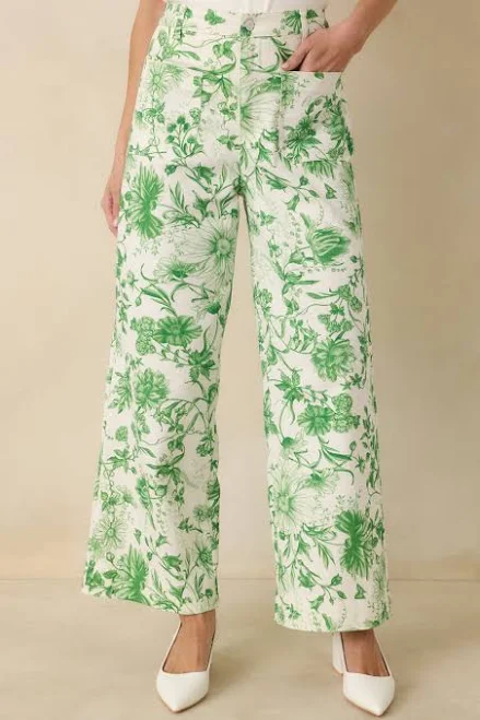 pants Red Dress Women's Floral Print Cotton Wide Leg Pants Red Dress $72