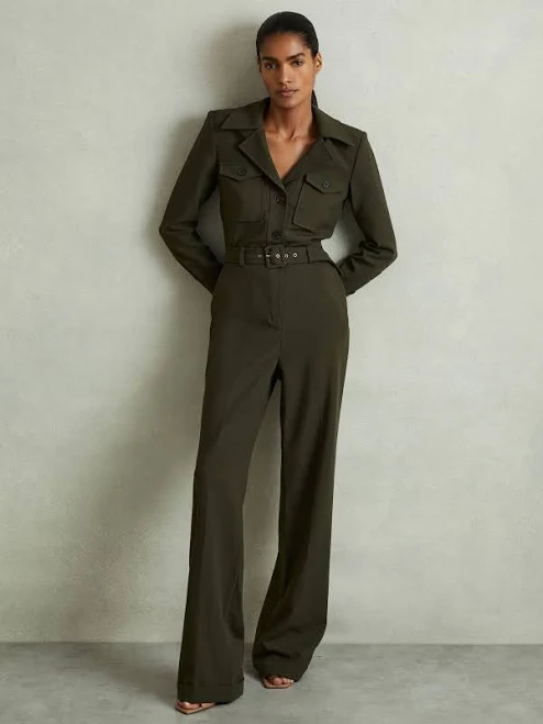 jumpsuit Reiss Sara Tux-Collar Pleated Utility Jumpsuit Reiss $175