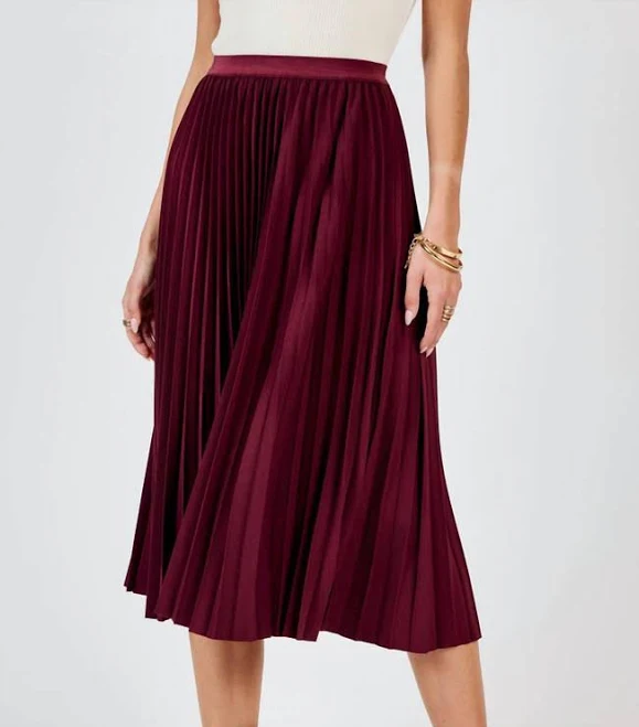 skirt Sadie & Sage Silent Streets Pleated Midi Skirt BeyondStyle $51.1