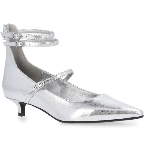 shoes Scoop Women's Faux Leather Pointed Toe Strappy Kitten Heel Shoes Walmart $15.55