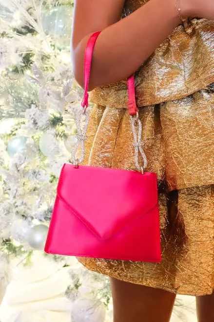 bag Show Stopper Rhinestone Satin Shoulder Bag Frock Candy $24.99