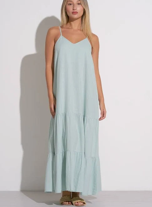 dress Spaghetti Strap Tiered Maxi Dress NautiGirl Beachwear $79