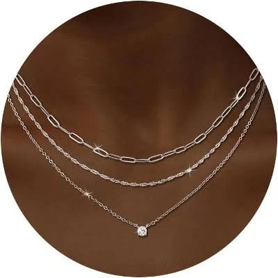 accessory Sterling Silver Paperclip and Diamond Necklace Set Target $58.99