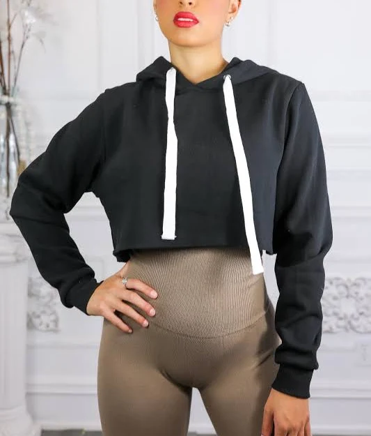 top SurelyMine Cropped French Terry Hoodie Sweatshirt SurelyMine $32.99