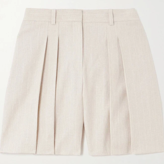 shorts Theory Pleated Linen-blend Canvas Shorts - Women - Sand Shorts - XS NET-A-PORTER $90