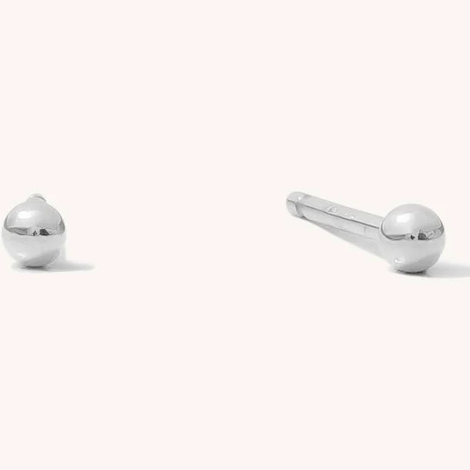 accessory Tiny Ball Stud Earrings in Sterling Silver Simple & Dainty $32