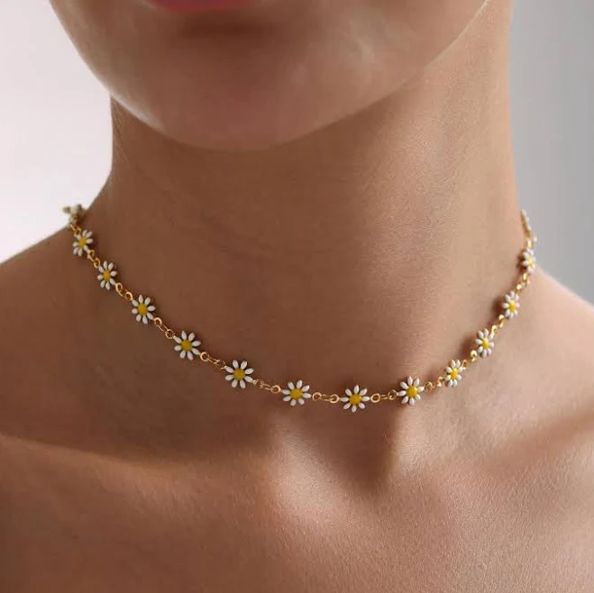 accessory Tiny Flower Chain Necklace Etsy - PKJewelryNecklace $15