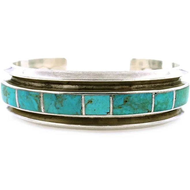 accessory Turquoise Inlay Silver Cuff Bracelet Designs In Gold $275