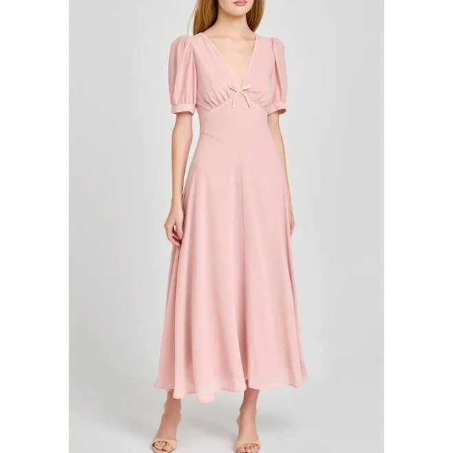 dress WAYF Women's Juliana A-Line Short Sleeve Midi Dress Nordstrom $99