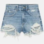 shorts Woman Zara Trf Curved High-Waisted Denim Shorts Zara USA $45.9