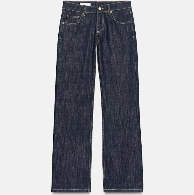 jeans Woman Zara Trf Wide Leg Low Rise Jeans Zara USA $59.9