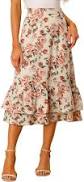 skirt Women's Floral Print Elastic Waist Ruffle Hem Midi Skirt, Size: Small, Beige Pink Floral Kohl's $37.99
